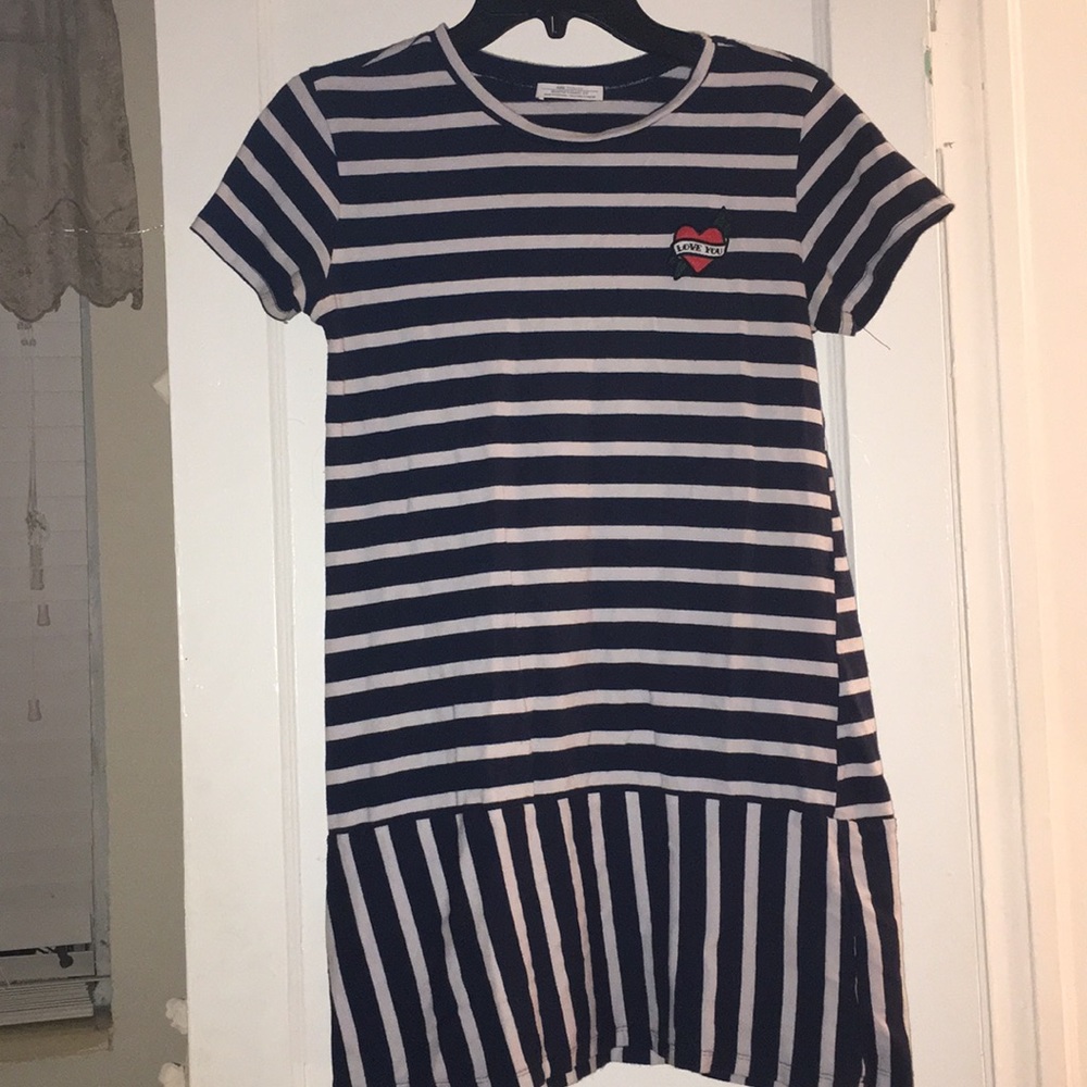 Zara Love you Stripped Tunic Shirt